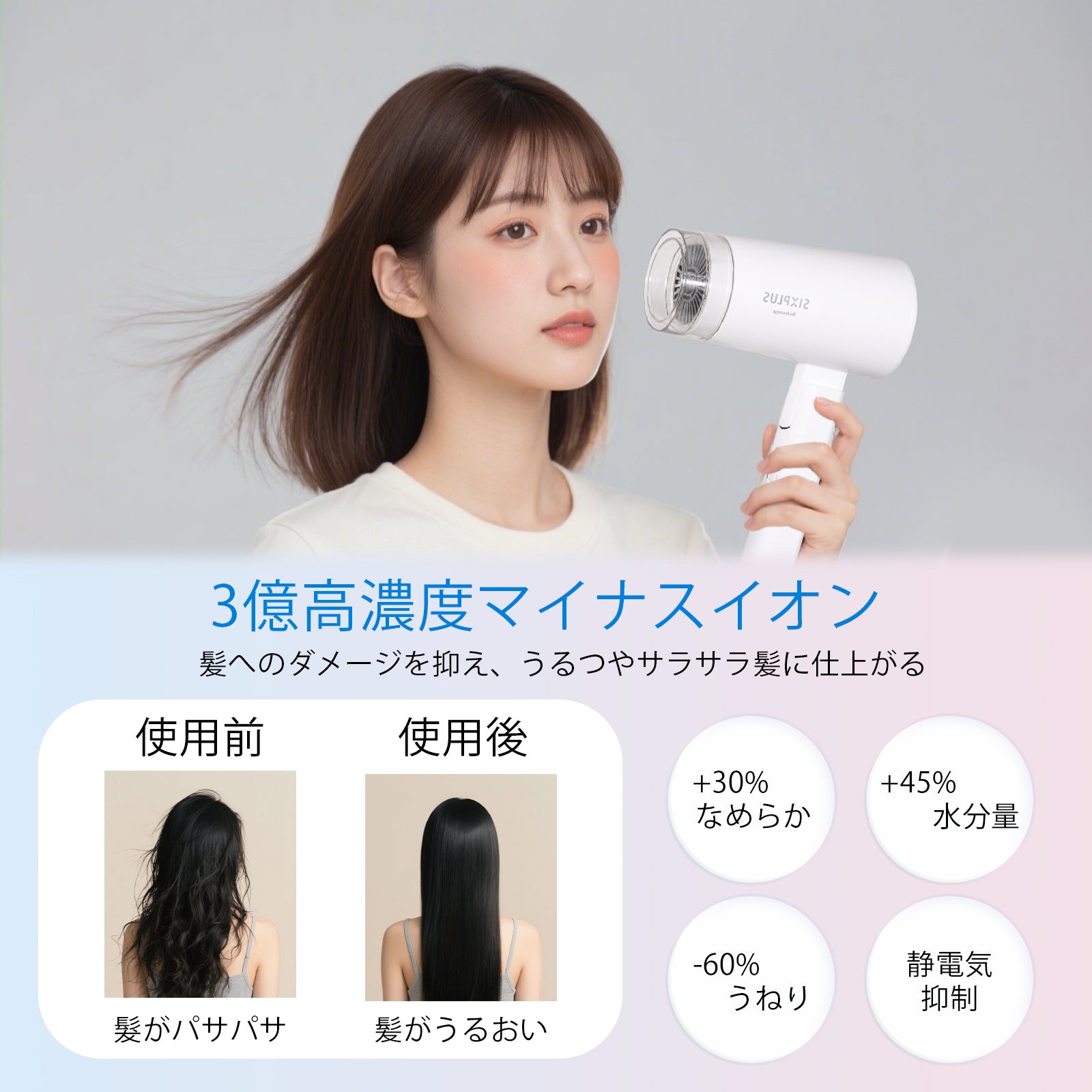 SIXPLUS Technology折り畳み式 ヘアドライヤー